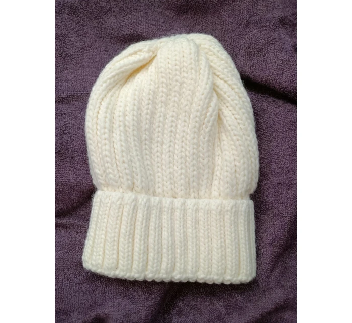 Dámská pletená čepice GEM krémová - FPrice