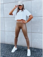 Dámské kožené kalhoty FIRT camel FashionStreet UY1625 Dámské kožené kalhoty FIRT camel FashionStreet UY1625