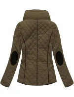 Krótka zimowa pikowana damska kurtka brązowa (wz105)