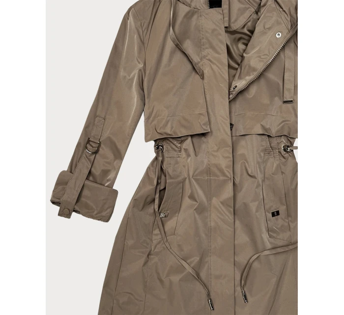 Klasická dámská bunda Goodlookin s hnědou podšívkou (B2006-48)