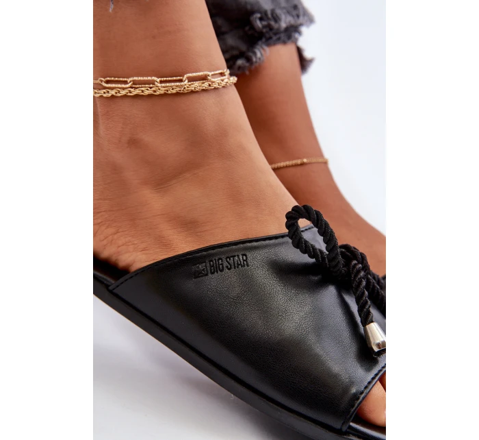 Dámské sandály z ekokože Big Star model 21653772 Černé - Big Star Shoes Dámské sandály z ekokože Big Star model 21653772 Černé - Big Star Shoes