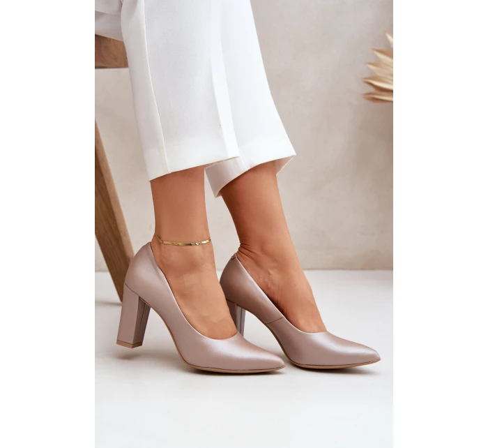 Saténové lodičky Lewski Shoes model 21682406 Béžové - Boto