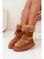 Dámské Sněhule S Kožíškem A Šněrováním Na Platformě Camel model 21705604 - Boto Dámské Sněhule S Kožíškem A Šněrováním Na Platformě Camel model 21705604 - Boto