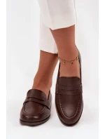 Mokasíny Loafersy Dámské Z Eko Kůže Čokoládové Bessina Mokasíny Loafersy Dámské Z Eko Kůže Čokoládové Bessina