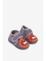 Dětské bačkory na suchý zip – šedé Katline