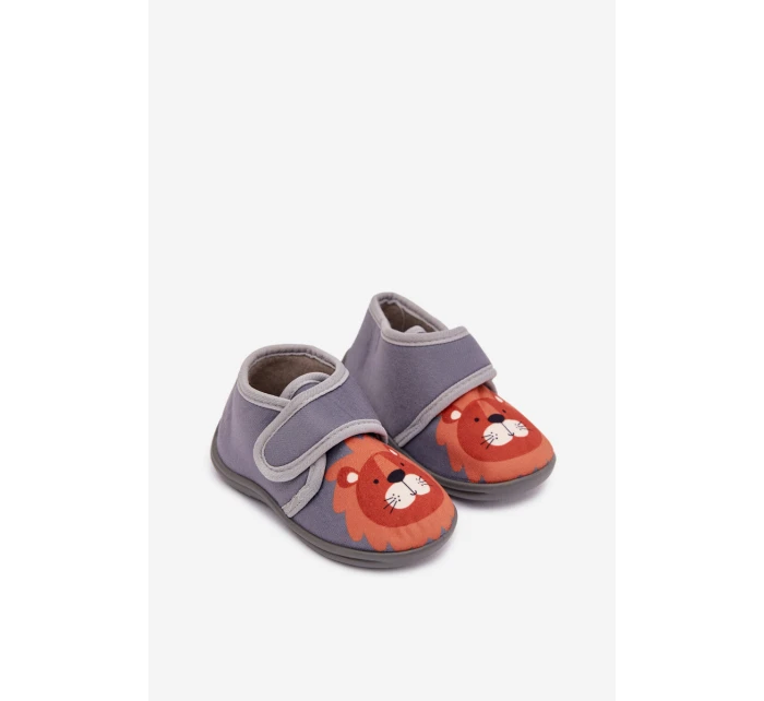 Dětské bačkory na suchý zip – šedé Katline