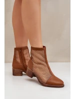 Síťované Dámské Boty Na Podpatku Hnědé Lithyia Síťované Dámské Boty Na Podpatku Hnědé Lithyia