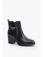 Dámské Kotníkové Boty Na Podpatku S Páskem Zateplené Černé Zinithia Dámské Kotníkové Boty Na Podpatku S Páskem Zateplené Černé Zinithia