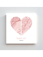 Plakát v rámu - čtverec 20x20 - dvě mapy jako srdce Plakát v rámu - čtverec 20x20 - dvě mapy jako srdce