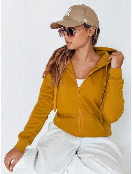 Dámská mikina na zip s kapucí camel BY0227