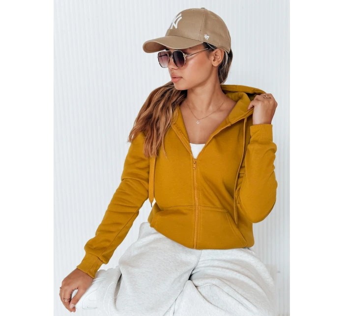 Dámská mikina na zip s kapucí camel BY0227