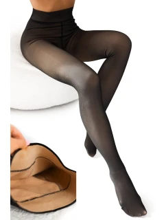 565-2 Elastické zateplené punčocháče pro chladné dny - černé