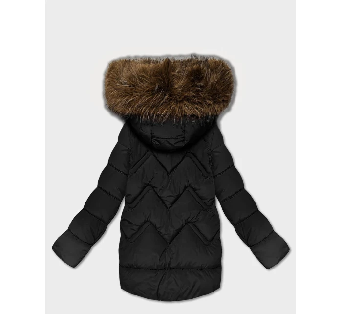 zimowa kurtka damska z kapturem czarna model 21783443 - HAPPY HOUSE zimowa kurtka damska z kapturem czarna model 21783443 - HAPPY HOUSE