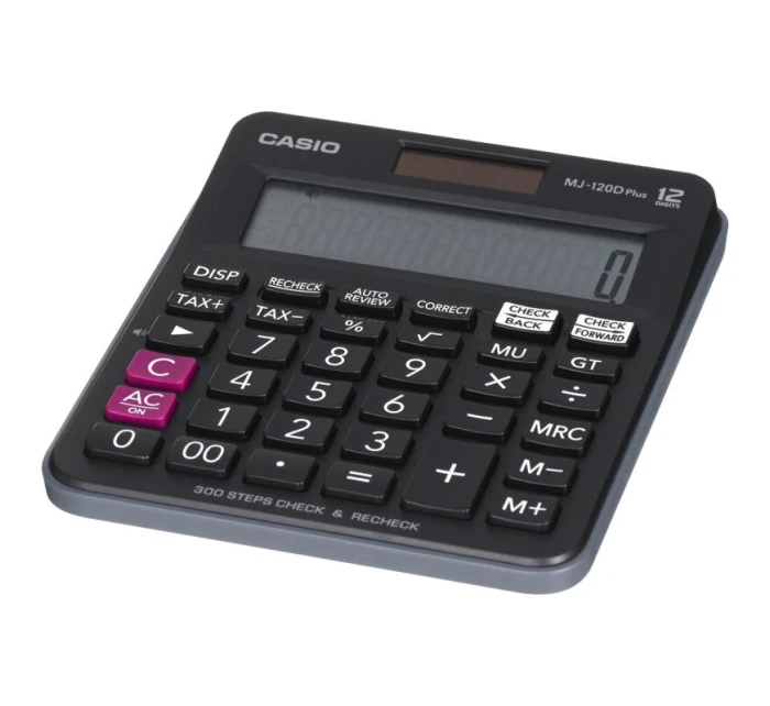 KANCELÁŘSKÁ KALKULAČKA CASIO MJ-120D PLUS ČERNÁ, 12MÍSTNÝ DISPLEJ