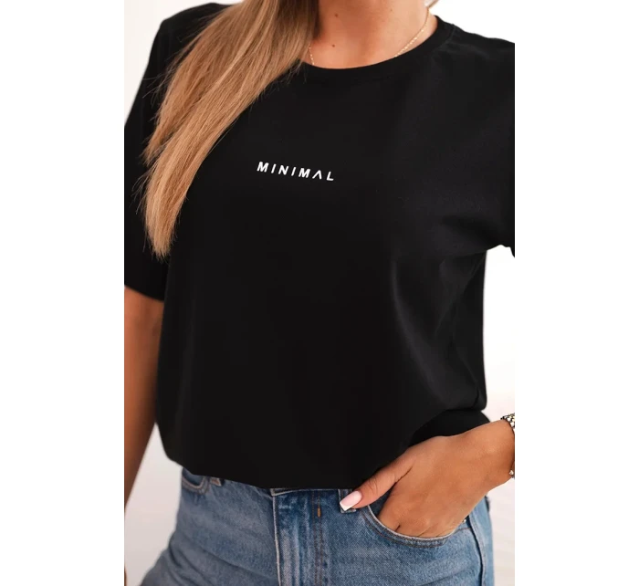 Dámská bavlněná blůza s potiskem Minimal černá