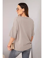 Dámská bavlněná oversize halenka s potiskem  fango model 22040092 - K-Fashion