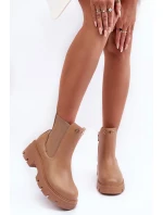 Dámské kožené botky se zdobením Bežové model 21633828 - Boto Dámské kožené botky se zdobením Bežové model 21633828 - Boto