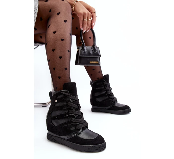 Kožené Boty Na Podpatku Černé model 21635445 - Boto Kožené Boty Na Podpatku Černé model 21635445 - Boto