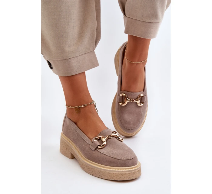 Zazoo 3429 Zamszové Dámské Mokasíny S Ozdobou Hnědé