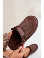 Zateplené dámské pantofle na platformě čokoládové model 21680700 - Boto Zateplené dámské pantofle na platformě čokoládové model 21680700 - Boto
