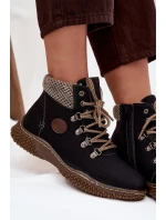 Zateplené kotníkové boty trapery dámské černé model 21714493 - Boto