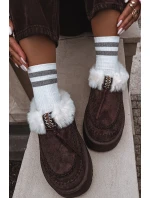 Dámské sněhule s kožíškem na platformě čokoládové model 21714860 - Boto Dámské sněhule s kožíškem na platformě čokoládové model 21714860 - Boto