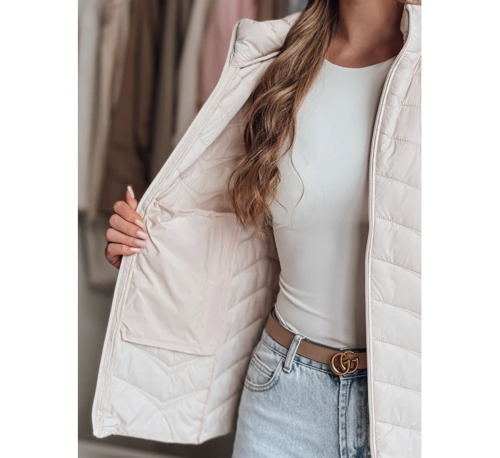 Dámská přechodná prošívaná bunda béžová Dstreet model 21986898 - FashionStreet