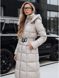 Dámská prošívaná zimní bunda s kapucí FashionStreet béžová TY5490