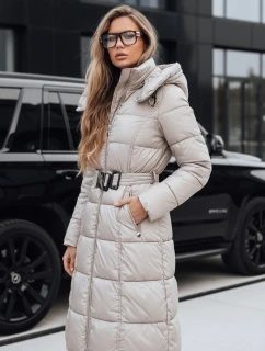 Dámská prošívaná zimní bunda s kapucí FashionStreet béžová TY5490