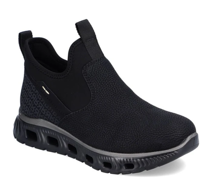 Rieker W RKR616 černá nazouvací pohodlná kotníková obuv