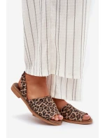 model 21697372 Kožené Nazouvací Sandály Leopardí - Zazoo model 21697372 Kožené Nazouvací Sandály Leopardí - Zazoo