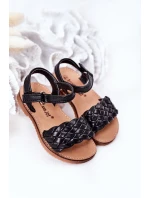 Dětské Pletené Sandály Černé Bailly Dětské Pletené Sandály Černé Bailly