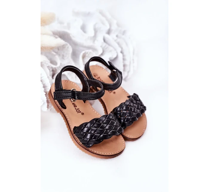 Dětské Pletené Sandály Černé Bailly Dětské Pletené Sandály Černé Bailly