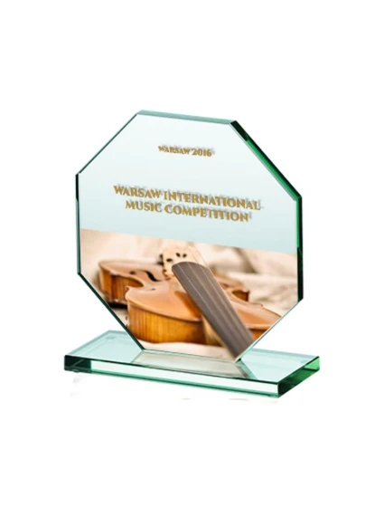 Trofeum szklane z nadrukiem kolorowym LuxorJet grawerowane  farbą model 21829080