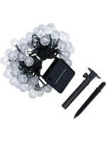 SOLÁRNÍ ZAHRADNÍ SVĚTLO GIRLANDA SOLÁRNÍ ŘETĚZ 4,9 M 40LED TEPLÁ BÍLÁ