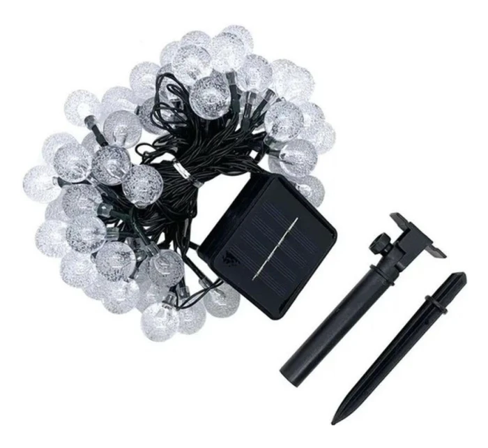 SOLÁRNÍ ZAHRADNÍ SVĚTLO GIRLANDA SOLÁRNÍ ŘETĚZ 4,9 M 40LED TEPLÁ BÍLÁ