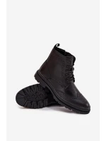 Kožené pánské kotníčkové boty model 21718271 Černé - Lee Cooper