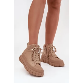 Dámské zateplené kotníkové boty trapery Carenna – camel Dámské zateplené kotníkové boty trapery Carenna – camel