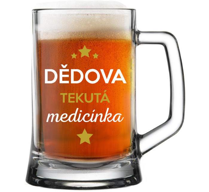 DĚDOVA TEKUTÁ MEDICÍNKA - pivní sklenice 0,5 l