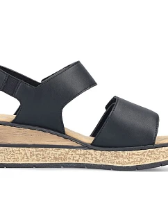Sandały damskie na czarne na  model 22087158 - Rieker