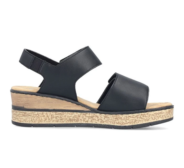 Sandały damskie na czarne na  model 22087158 - Rieker
