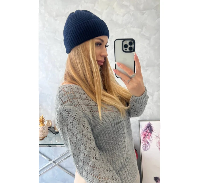 Tenká čepice Oliwia model 18750347 tmavě modrá - K-Fashion Tenká čepice Oliwia model 18750347 tmavě modrá - K-Fashion