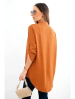 Halenka s delším zadním dílem tmavě camelová Halenka s delším zadním dílem tmavě camelová