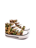 Dětské vysoké tenisky s zipem Béžová a zelená Filemon Dětské vysoké tenisky s zipem Béžová a zelená Filemon