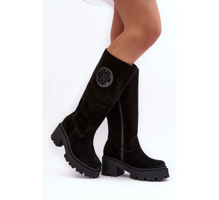 Dámské semišové kotníkové boty černé Lewski model 21636613 - Boto