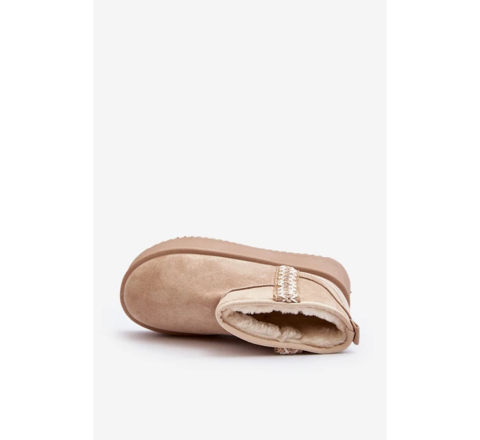 Sněhule na platformě s vzorem béžové Udra