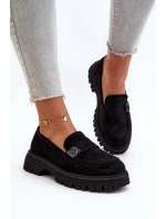 Dámské mokasíny s černým páskem model 21649216 - VINCEZA