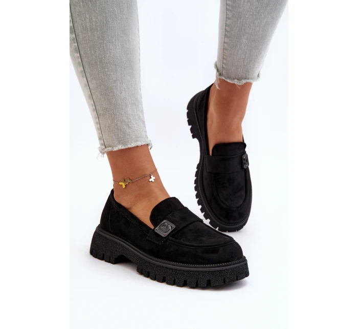 Dámské mokasíny s černým páskem model 21649216 - VINCEZA
