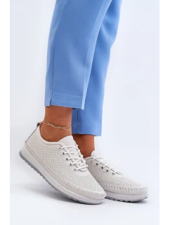 Kožené Sportovní Dámské Tenisky Beige Lalnai