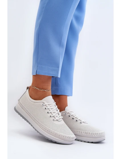 Kožené Sportovní Dámské Tenisky Beige Lalnai Kožené Sportovní Dámské Tenisky Beige Lalnai